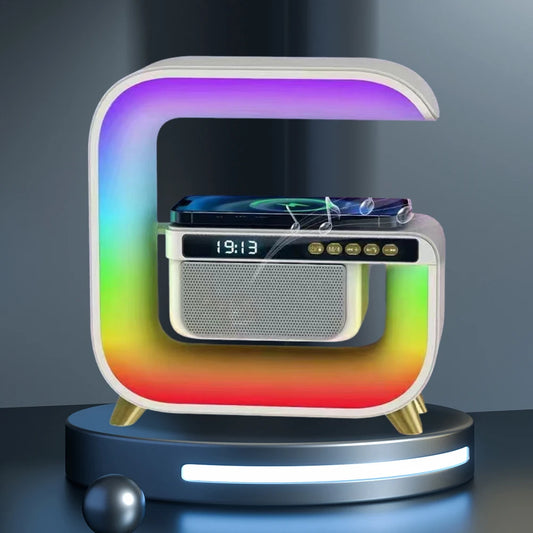 Multifunctional Speaker Alarm Clock Wireless Charger Colorful Night Light Subwoofer Bluetooth-Compatible Christmas Birthday Gift